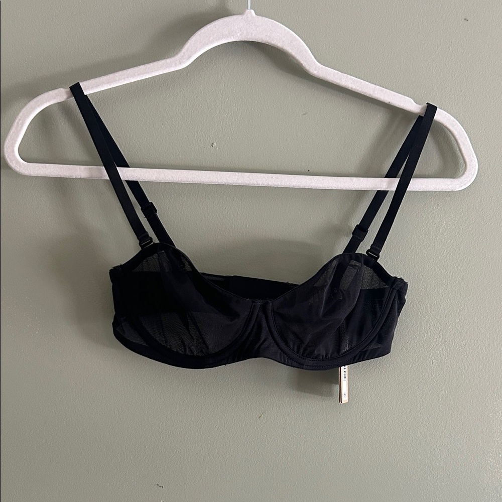 SKIMS Black Mesh Bra 32A NWT
